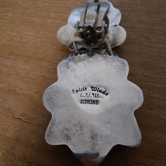 SOLD One L.V.M. Spirit Winds Sterling Silver Spiny Oyster/Coral Earring Clip On - Picture 4 of 14